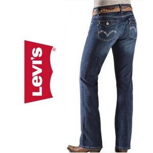 Levis 529 Curvy Bootcut Jeans Womens Size 14S W32 L30 Blue Denim Flap Pocket